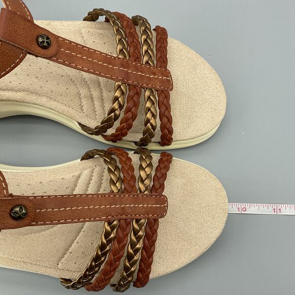 NEW JBU Women’s Prague T-Strap Sandals Brown/bronze Size 6.5M - Picture 7 of 10